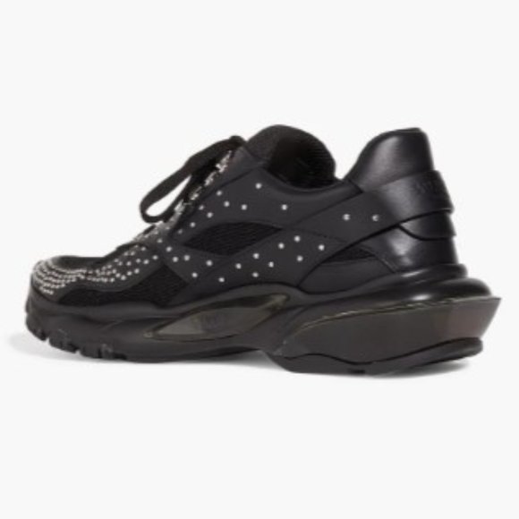 VALENTINO GARAVANI Studded leather and mesh sneakers sz 40.5 fits between 9-10 - Picture 3 of 4